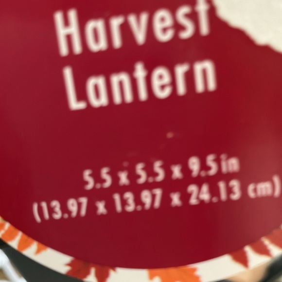 A harvest lantern in black with a faux flickering candle. Fall harvest. - Picture 5 of 6